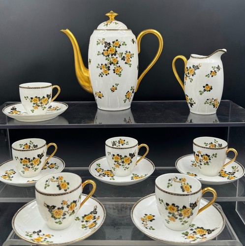 Servie cafe porcelaine - porcelaine, doré