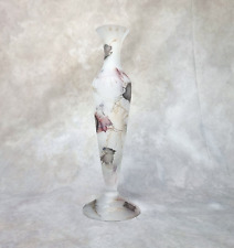 Vase Verre Dépoli Givré – Style Reuven Art – Motifs Abstraits Aquarelle Vintage