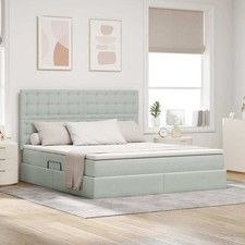 Lit avec rangement et LED avec matelas avec tête de lit Velours chambre vidaXL v