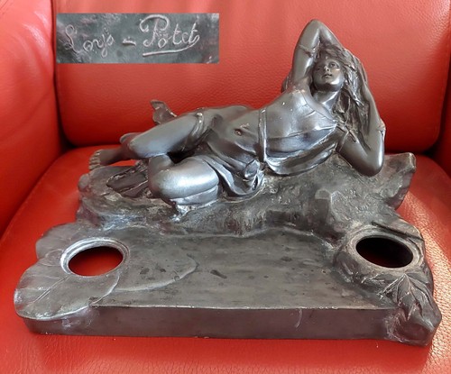 Encrier art nouveau etain - art,