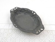 Antique Pewter Metal Fruit / Bread Bowl by Epu 118 Europe Etain Zinn Emboss 