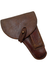 CBR/05/2025(REFA240E) Bel étui de pistolet revolver en cuir armée officier