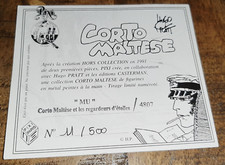 Hugo Pratt & Pixi-Certificat 11/500- Corto Maltese, les regardeurs d étoiles