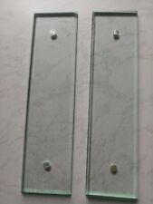 2 Anciennes Plaques de Propreté Verre Biseauté 27 x 7 cm Protection de Portes
