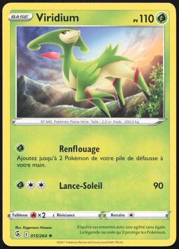 Carte pokémon viridium - carte,