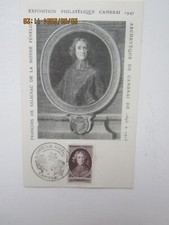 Carte maximum  Exposition philatélique de Cambrai - 12-14 juillet 1947