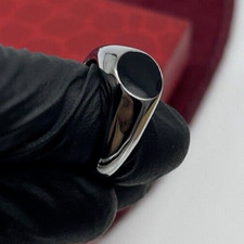 Bague homme pierre noire ronde - bague,