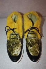 Chaussure à Lacets PLEASE Paris Fourrure synthétique Jaune T 39