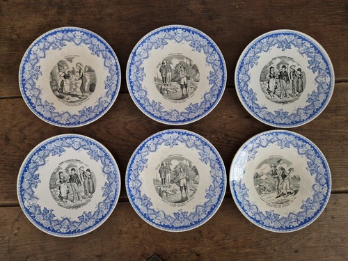 Lot assiettes parlantes - de, 6