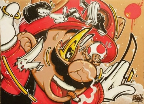 Opoil dessin street art mixte - street,