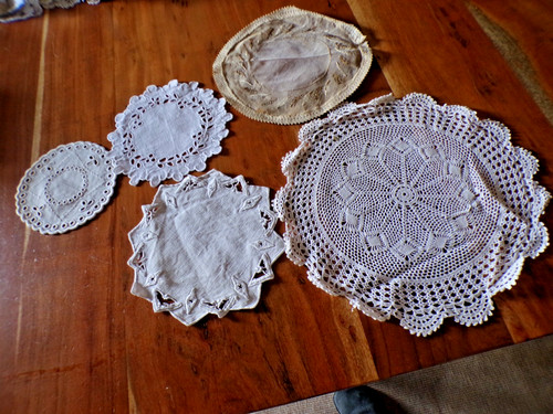Linge ancien napperons avec - linge,
