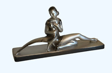 STATUE FEMME AU FAISAN DE SALVATORE MELANI SIGNEE ET NUMEROTEE PLATRE POLYCHROME