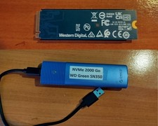 SSD NVMe 2000 Go  WD Green SN350 & Boitier Externe ORICO