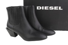 Bottes Femme Diesel D-Texanne CH EU40 Cuir Noir À Bout Amande UVP 290 Kuba