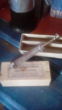 Vintage antique glass syringe RECORD 2CC seringue verre