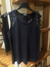 BERENICE - top débardeur gris avec incrustations - 100% cachemire - Taille M