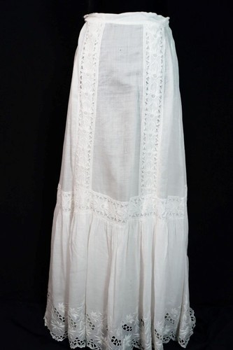 Jupon long édouardien blanc - jupon,