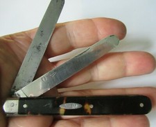 RARE SUBLIME COUTEAU PLIANT ANCIEN GUERRE LANGRES KNIFE 2 LAMES 1 ARGENT M*R 