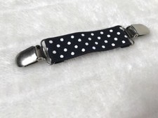 1 Porte Jarretelle à l'unité amovible détachable élastique noir pois blanc métal