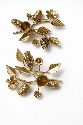 Paire bougeoirs vintage en - de,