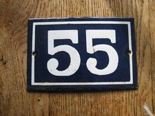 Ancienne Plaque numéro de rue Fonte émaillée N° 55