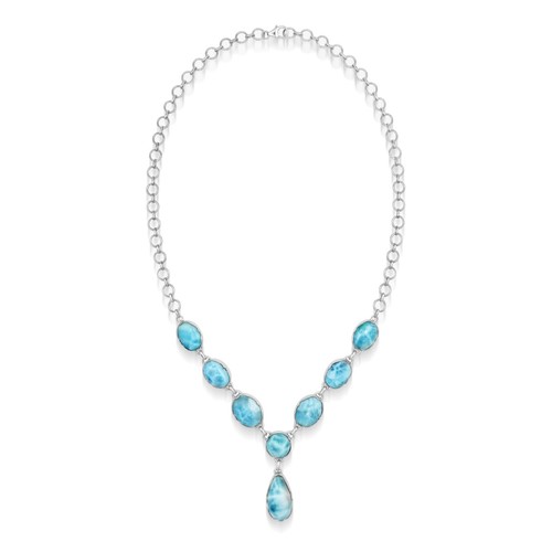 Collier larimar argent - larimar, en