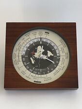 RARE sublime authentique SEIKO HORLOGE MONDIALE de BUREAU BOIS et METAL vintage