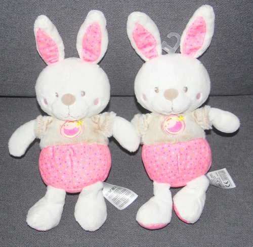 Doudou lapin blanc rose - doudou,