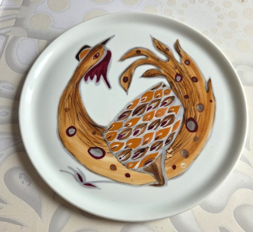 Assiette peint la main - -, à