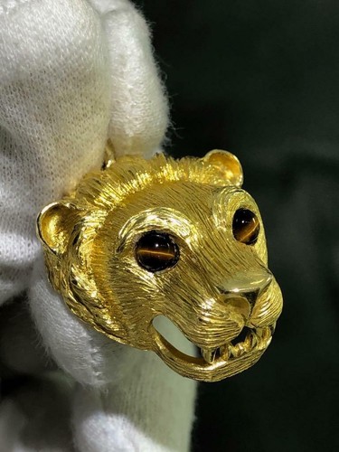 18k jaune tigre eye main - or, &
