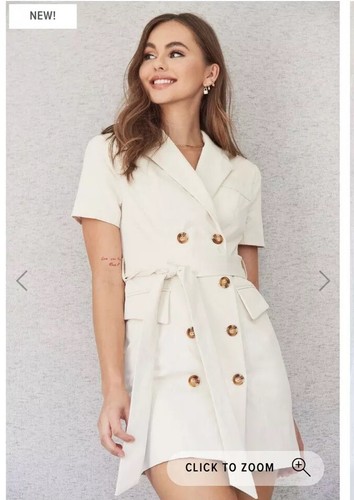 Robe blazer crème fashionnova - crÈme,