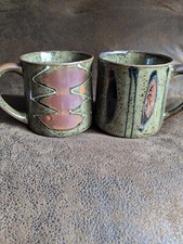Duo Vintage Mug Tasse Café Thé Céramique Émaillée 