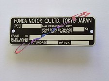 Plaque de cadre HONDA