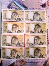 Lot 8 Billets 500 Francs Pascal