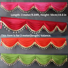 3 Mètre Soyeux Glands Rideau Tour de Lit Rétro Vague Fenêtre Éscalier Fond Décor
