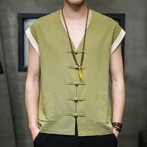Chinois hommes gilet coton - gilet, lin