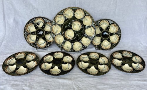 French majolica oysters set - set, 6
