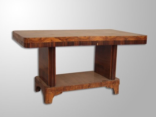 Table placage noyer art - table,