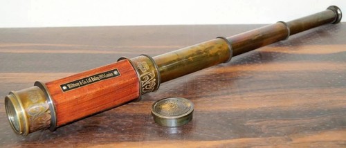Télescope ancien cuir - télescope,