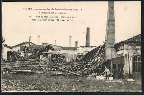 Cpa reims bombardements - cpa, reims,