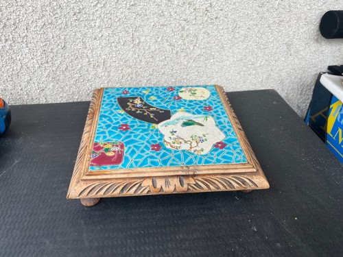 Ancien dessous plat emaux - dessous,