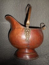 SCEAU A CHARBON ANCIEN EN CUIVRE  cache pot  jardinière ,