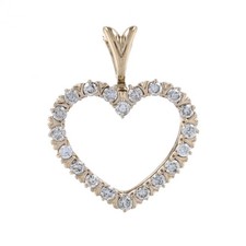 Or Jaune Pendentif Coeur