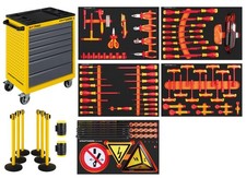 Kraftwerk VDE Servante d'atelier BT700, 124 pcs, barrière incluse