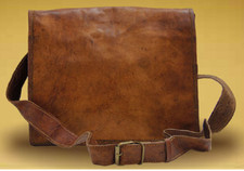 Homme Véritable Ordinateur Mallette Cuir Souple Marron Vintage Sac Besace Épaule