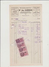FACTURE COMMERCIALE ANCIENNE-DROGUERIE CENTRALE/MME JULES BANDERIER/CHAMPAGNOLE