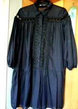 PETITE ROBE NOIRE en GAZE DE COTON MARQUE ZARA TAILLE L - neuve