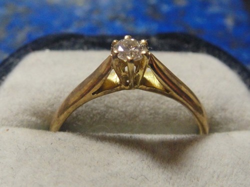 Bague solitaire jaune - or,
