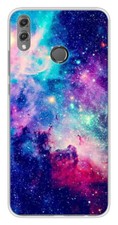 Coque en silicone imprimée compatible Huawei Honor 8X Galaxie Bleue