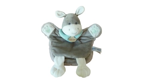 Doudou âne marionnette gris - ,